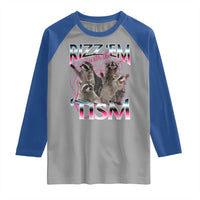 Funny Autism Raccoon Meme Raglan Shirt Rizz Em With The Tism Autistic Raccoons