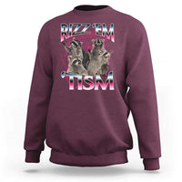 Funny Autism Raccoon Meme Sweatshirt Rizz Em With The Tism Autistic Raccoons - Wonder Print Shop