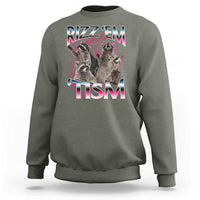 Funny Autism Raccoon Meme Sweatshirt Rizz Em With The Tism Autistic Raccoons - Wonder Print Shop