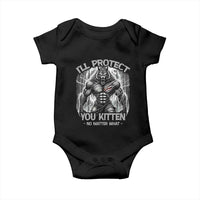 Funny Alpha Wolf Meme Baby Onesie I'll Protect You Kitten Humorous Cringe