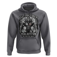 Funny Alpha Wolf Meme Hoodie I'll Protect You Kitten Humorous Cringe