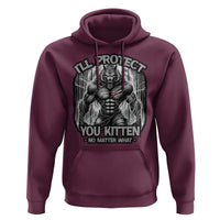 Funny Alpha Wolf Meme Hoodie I'll Protect You Kitten Humorous Cringe