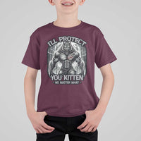 Funny Alpha Wolf Meme T Shirt For Kid I'll Protect You Kitten Humorous Cringe - Wonder Print Shop