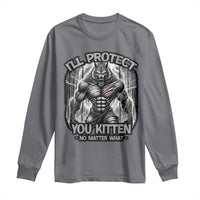 Funny Alpha Wolf Meme Long Sleeve Shirt I'll Protect You Kitten Humorous Cringe