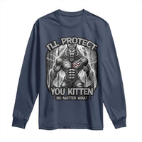 Funny Alpha Wolf Meme Long Sleeve Shirt I'll Protect You Kitten Humorous Cringe