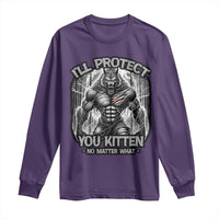 Funny Alpha Wolf Meme Long Sleeve Shirt I'll Protect You Kitten Humorous Cringe