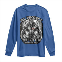 Funny Alpha Wolf Meme Long Sleeve Shirt I'll Protect You Kitten Humorous Cringe