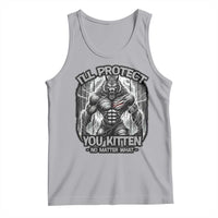 Funny Alpha Wolf Meme Tank Top I'll Protect You Kitten Humorous Cringe