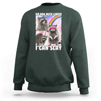 Funny Raccoon Meme Sweatshirt Idk How Much Longer I Can Slay - Wonder Print Shop