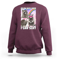 Funny Raccoon Meme Sweatshirt Idk How Much Longer I Can Slay - Wonder Print Shop
