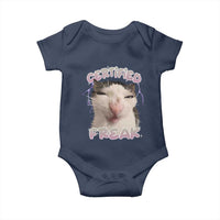 Funny Cat Meme Baby Onesie Certified Freak Eat Cement Cursed Cat