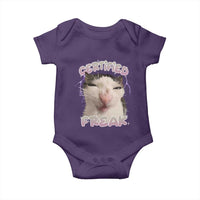 Funny Cat Meme Baby Onesie Certified Freak Eat Cement Cursed Cat