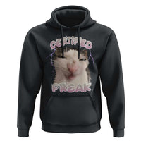 Funny Cat Meme Hoodie Certified Freak Eat Cement Cursed Cat