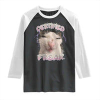 Funny Cat Meme Raglan Shirt Certified Freak Eat Cement Cursed Cat