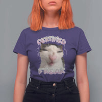 Funny Cat Meme T Shirt For Women Certified Freak Eat Cement Cursed Cat - Wonder Print Shop