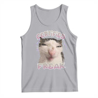 Funny Cat Meme Tank Top Certified Freak Eat Cement Cursed Cat