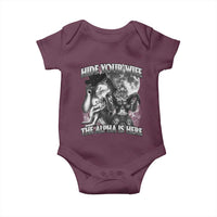 Funny Alpha Wolf Meme Baby Onesie Hide Your Wife The Alpha Is Here Humorous Cringe