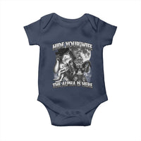 Funny Alpha Wolf Meme Baby Onesie Hide Your Wife The Alpha Is Here Humorous Cringe