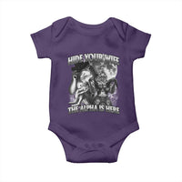 Funny Alpha Wolf Meme Baby Onesie Hide Your Wife The Alpha Is Here Humorous Cringe