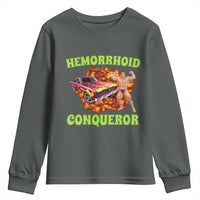 Hemorrhoid Conqueror Youth Sweatshirt Funny Oddly Specific Dank Meme Absurd Muscle Car