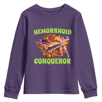 Hemorrhoid Conqueror Youth Sweatshirt Funny Oddly Specific Dank Meme Absurd Muscle Car