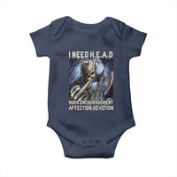 Funny Cringe Hard Skeleton Meme Baby Onesie I Need HEAD Hugs Encouragement Affection Devotion Middle Finger Edgy Hard Cringe