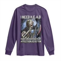 Funny Cringe Hard Skeleton Meme Long Sleeve Shirt I Need HEAD Hugs Encouragement Affection Devotion Middle Finger Edgy Hard Cringe