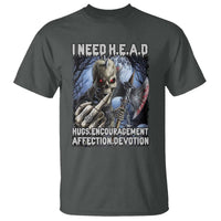 Funny Cringe Hard Skeleton Meme T Shirt I Need HEAD Hugs Encouragement Affection Devotion Middle Finger Edgy Hard Cringe - Wonder Print Shop
