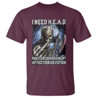 Funny Cringe Hard Skeleton Meme T Shirt I Need HEAD Hugs Encouragement Affection Devotion Middle Finger Edgy Hard Cringe - Wonder Print Shop