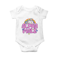 Funny Sarcastic Alpha Male Baby Onesie Unicorn Sarcastic Ironic Weird Y2K Humor