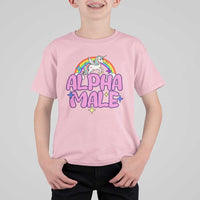 Funny Sarcastic Alpha Male T Shirt For Kid Unicorn Sarcastic Ironic Weird Y2K Humor - Wonder Print Shop