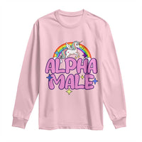 Funny Sarcastic Alpha Male Long Sleeve Shirt Unicorn Sarcastic Ironic Weird Y2K Humor