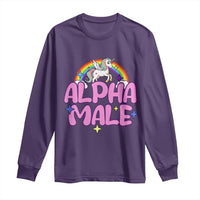 Funny Sarcastic Alpha Male Long Sleeve Shirt Unicorn Sarcastic Ironic Weird Y2K Humor