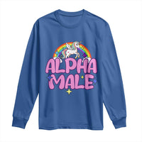 Funny Sarcastic Alpha Male Long Sleeve Shirt Unicorn Sarcastic Ironic Weird Y2K Humor