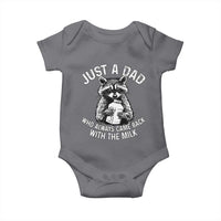Funny Raccoon Dad Meme Baby Onesie Just A Dad Who Always Came Back With The Milk Father Birthday Father's Day