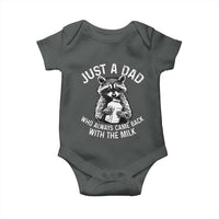 Funny Raccoon Dad Meme Baby Onesie Just A Dad Who Always Came Back With The Milk Father Birthday Father's Day