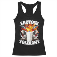 Funny Lactose Tolerant Racerback Tank Top Retro Pro-Dairy Ironic Cringe Meme