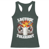 Funny Lactose Tolerant Racerback Tank Top Retro Pro-Dairy Ironic Cringe Meme