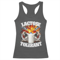 Funny Lactose Tolerant Racerback Tank Top Retro Pro-Dairy Ironic Cringe Meme