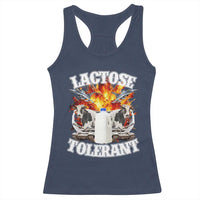 Funny Lactose Tolerant Racerback Tank Top Retro Pro-Dairy Ironic Cringe Meme