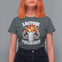 Funny Lactose Tolerant T Shirt For Women Retro Pro-Dairy Ironic Cringe Meme