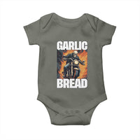 Skeleton Meme Baby Onesie Garlic Bread Flaming Biker On Fire Funny Edgy Hard Cringe