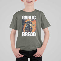 Skeleton Meme T Shirt For Kid Garlic Bread Flaming Biker On Fire Funny Edgy Hard Cringe