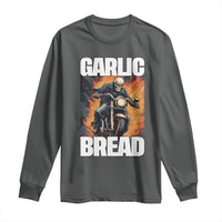 Skeleton Meme Long Sleeve Shirt Garlic Bread Flaming Biker On Fire Funny Edgy Hard Cringe