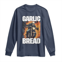 Skeleton Meme Long Sleeve Shirt Garlic Bread Flaming Biker On Fire Funny Edgy Hard Cringe