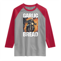 Skeleton Meme Raglan Shirt Garlic Bread Flaming Biker On Fire Funny Edgy Hard Cringe