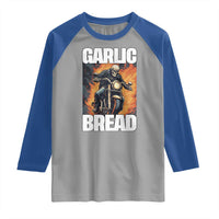 Skeleton Meme Raglan Shirt Garlic Bread Flaming Biker On Fire Funny Edgy Hard Cringe