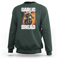 Skeleton Meme Sweatshirt Garlic Bread Flaming Biker On Fire Funny Edgy Hard Cringe
