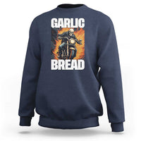 Skeleton Meme Sweatshirt Garlic Bread Flaming Biker On Fire Funny Edgy Hard Cringe
