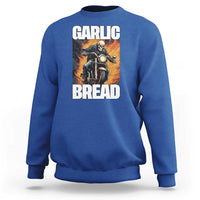 Skeleton Meme Sweatshirt Garlic Bread Flaming Biker On Fire Funny Edgy Hard Cringe